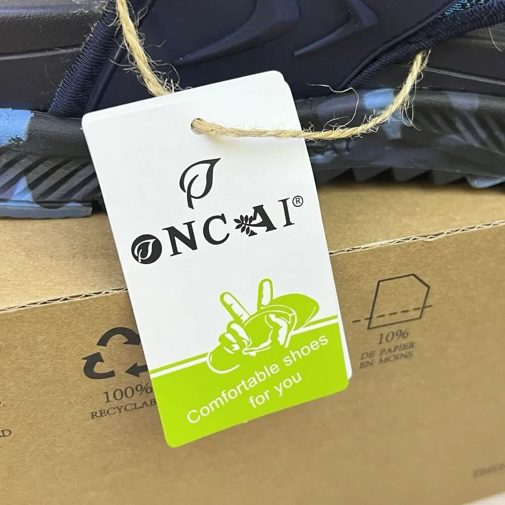 ONCAI Hiking Orthotic Sport Sandals Mens 15 Blue Recovery Walking Arch Support